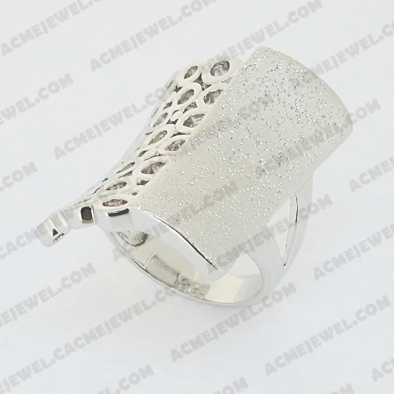 Rings Brass matt / sparkling / shiny 3-tone( matt rhodium  plating / sparkling finishing /rhodium plating)