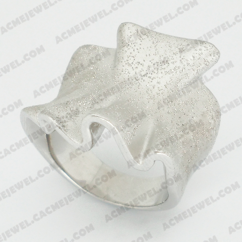 Rings Brass matt / sparkling / shiny 3-tone( matt rhodium  plating / sparkling finishing /rhodium plating)