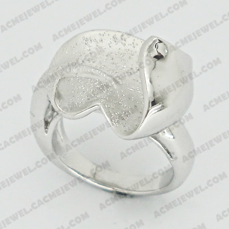 Rings Brass matt / sparkling / shiny 3-tone( matt rhodium  plating / sparkling finishing /rhodium plating)