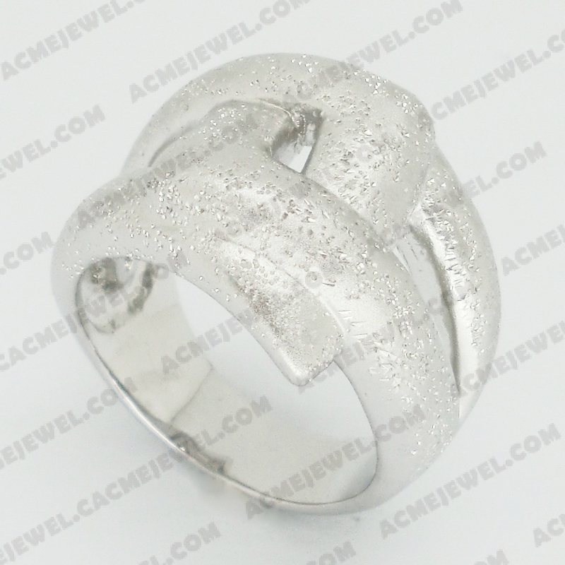 Rings Brass matt / sparkling / shiny 3-tone( matt rhodium  plating / sparkling finishing /rhodium plating)
