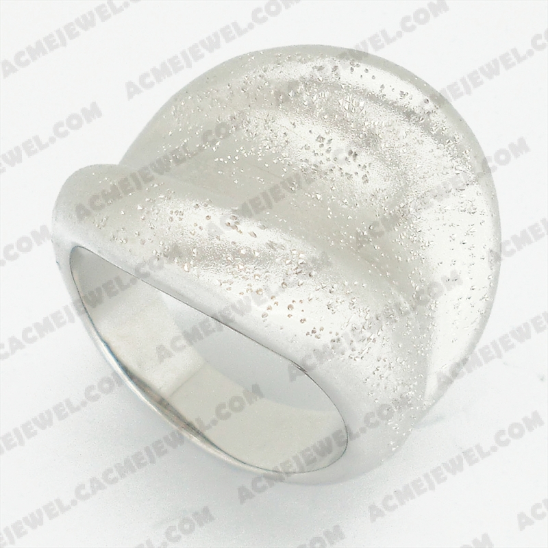 Rings Brass matt / sparkling / shiny 3-tone( matt rhodium  plating / sparkling finishing /rhodium plating)