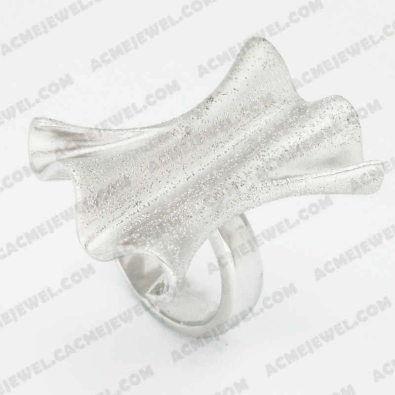 Rings Brass matt / sparkling / shiny 3-tone( matt rhodium  plating / sparkling finishing /rhodium plating)