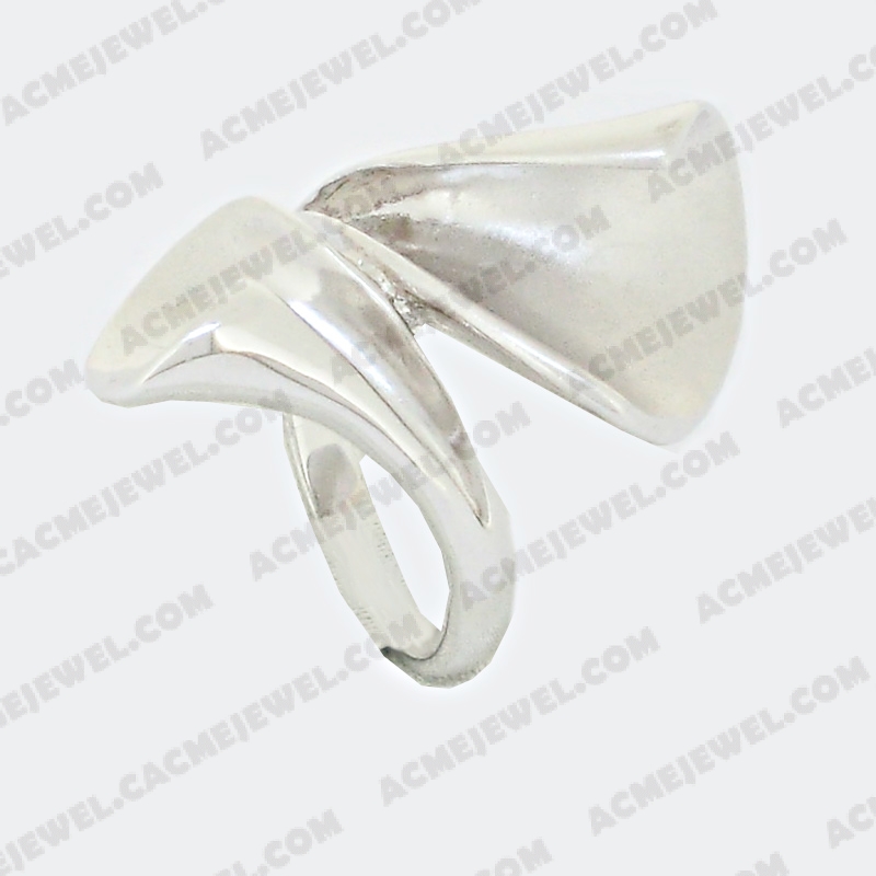 Rings Brass matt / shiny 2-tone(matt rhodium  plating/rhodium plating)