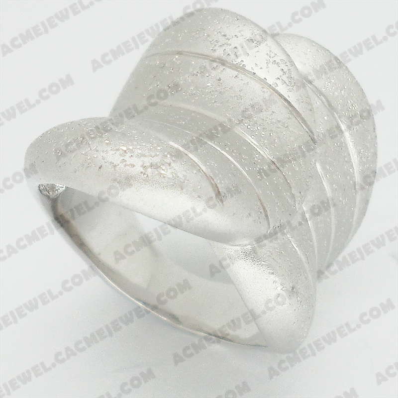 Rings Brass matt / sparkling / shiny 3-tone( matt rhodium  plating / sparkling finishing /rhodium plating)