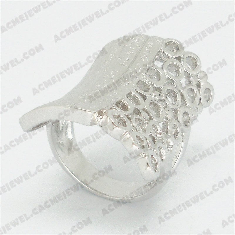 Rings Brass shiny / matt / sparkling 3-tone( rhodium plating/matt rhodium plating /sparkling finishing)