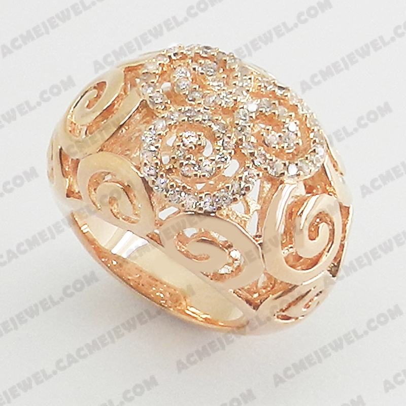 Rings Brass shiny Rose gold plating 