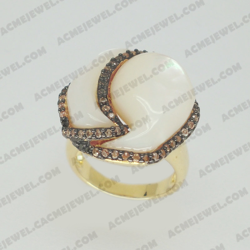 Rings Brass shiny 2-tome(black rhodium/gold plating)