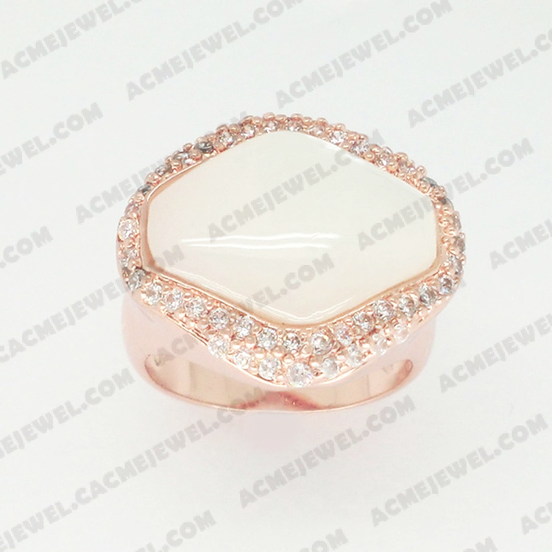 Rings Brass shiny Rose gold plating