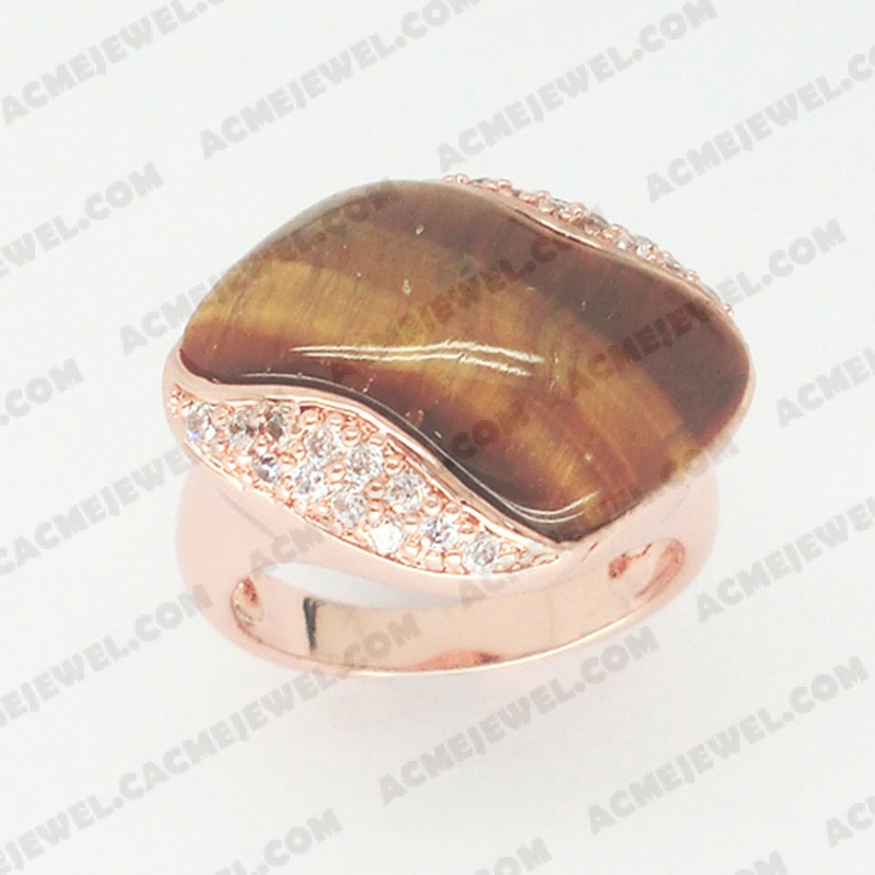 Rings Brass shiny Rose gold plating