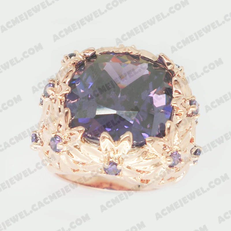 Rings Brass shiny Rose gold plating