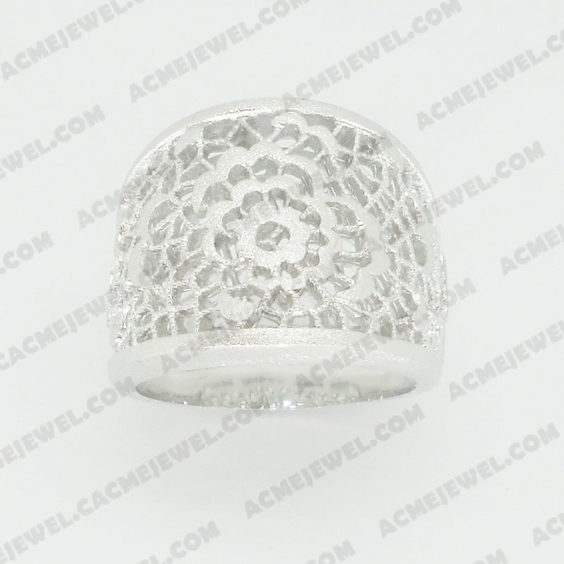 Rings Brass shiny / sand 2-tone(rhodium plating/rhodium plating(sand finishing))