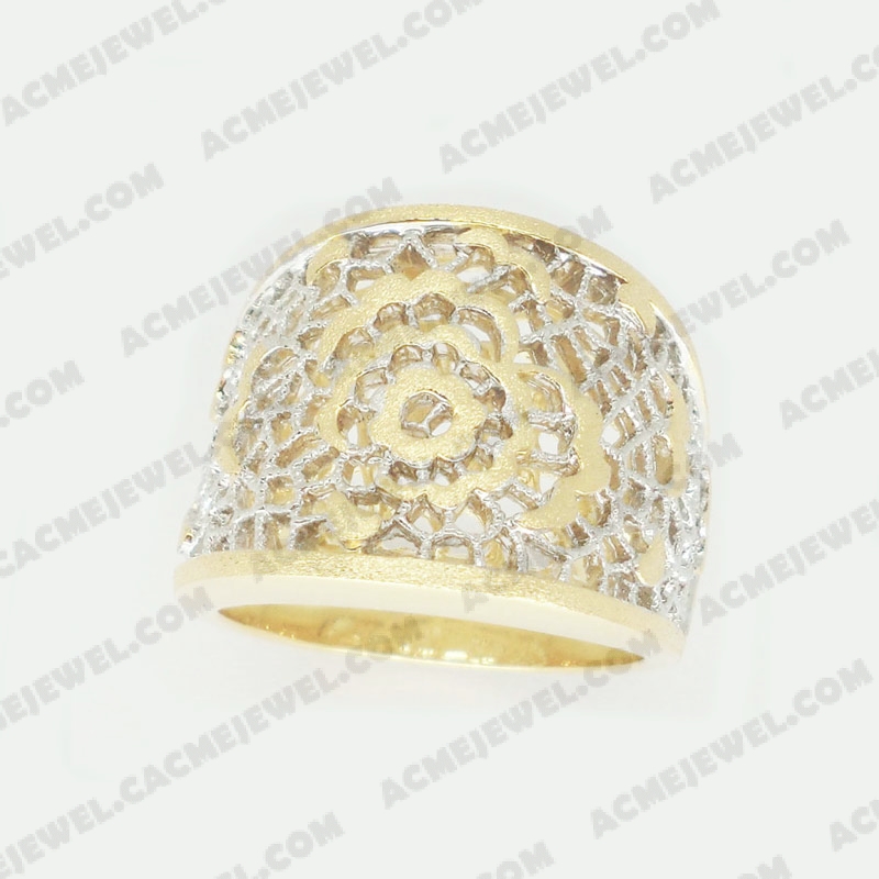 Rings Brass sand / shiny 3-tone(gold plating(sand finishing)/gold plating/rhodium plating)