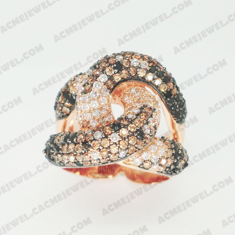 Rings Brass shiny Rose gold plating +black plating 