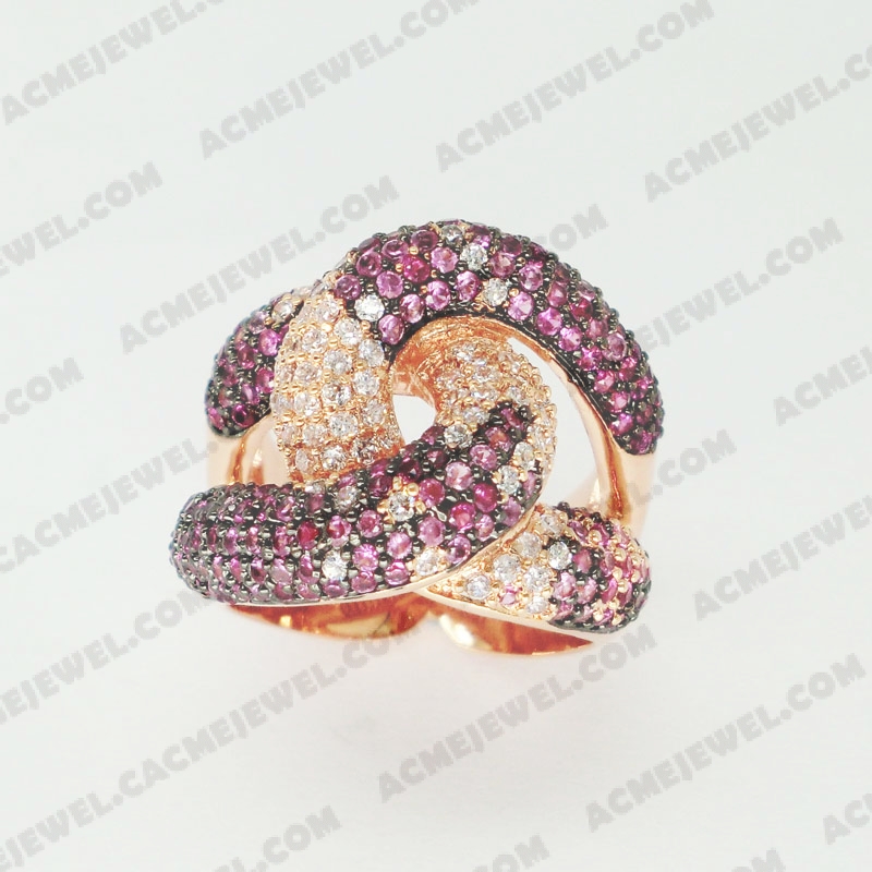 Rings Brass shiny Rose gold plating +black plating