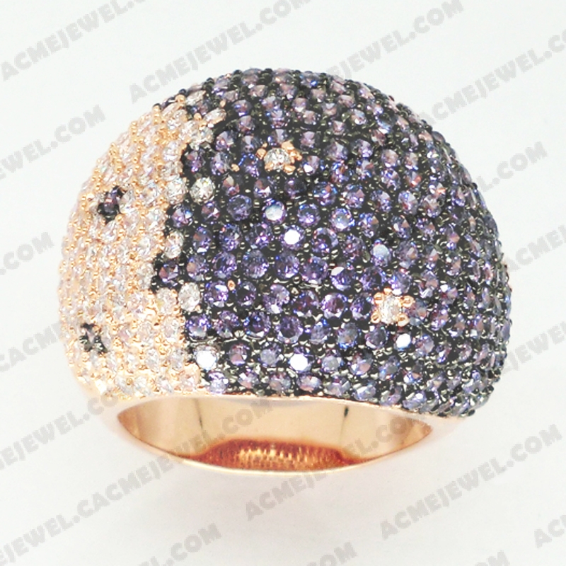 Rings Brass shiny Rose gold plating +black plating