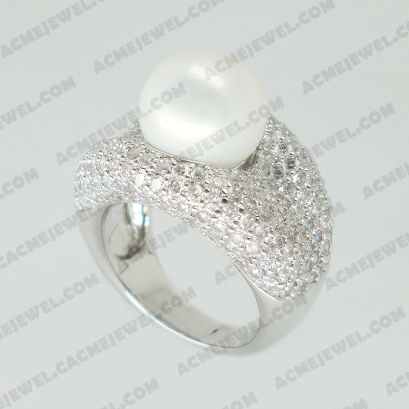Rings Brass shiny Rhodium plating