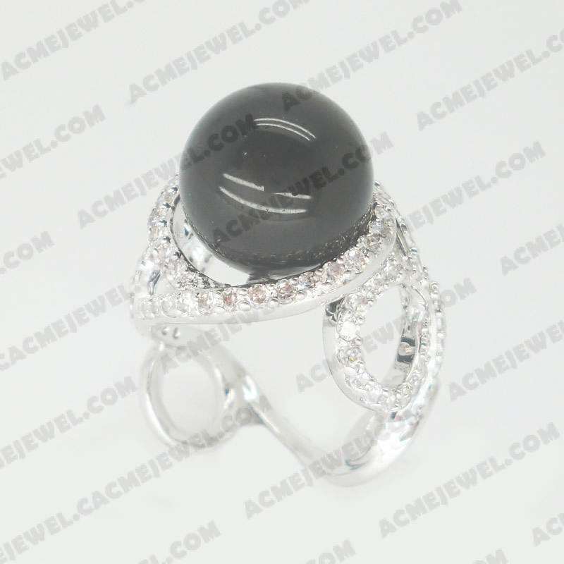 Rings Brass shiny Rhodium plating