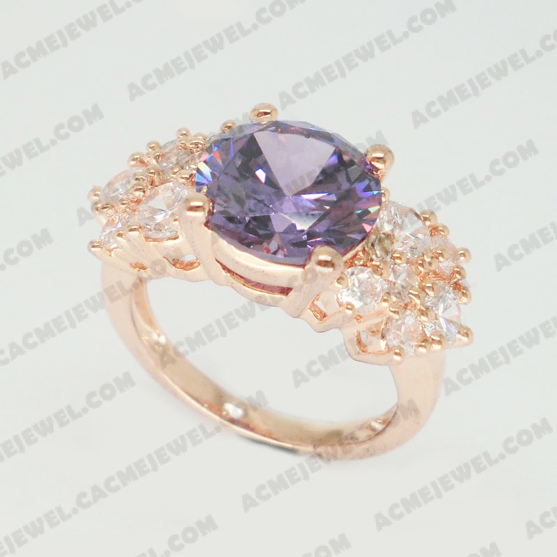 Rings Brass shiny Rose gold plating