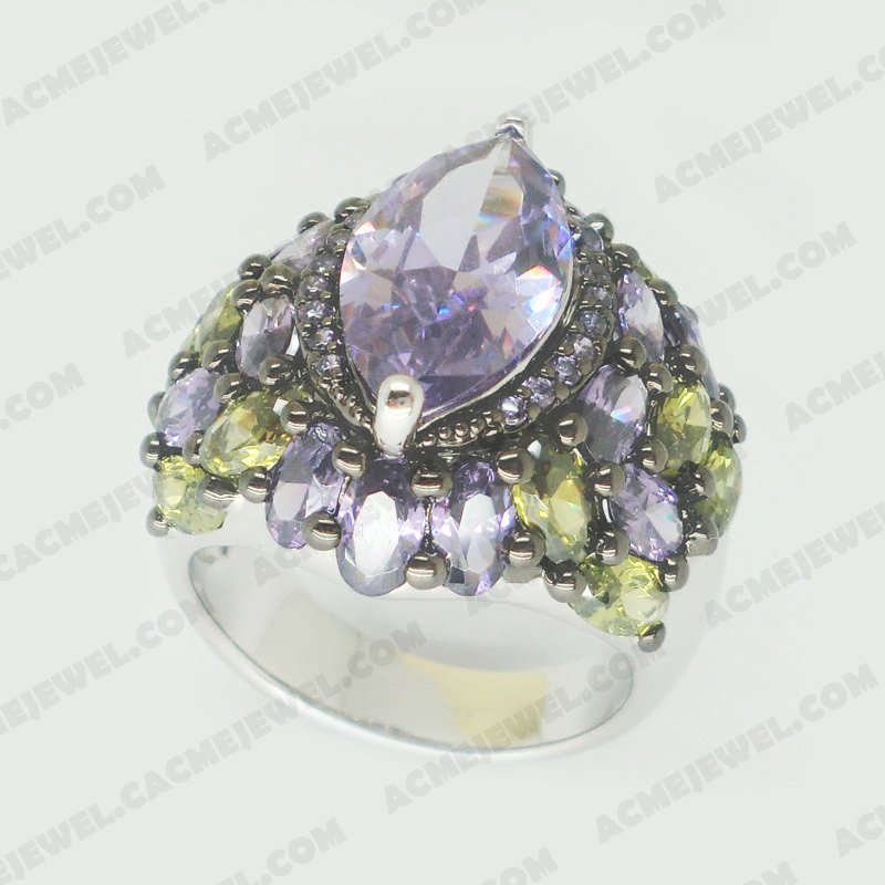 Rings Brass Shiny Rhodium / Black