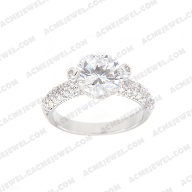 Rings Brass shiny Rhodium plating