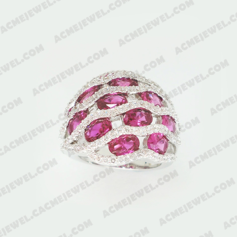 Rings Brass shiny Rhodium plating