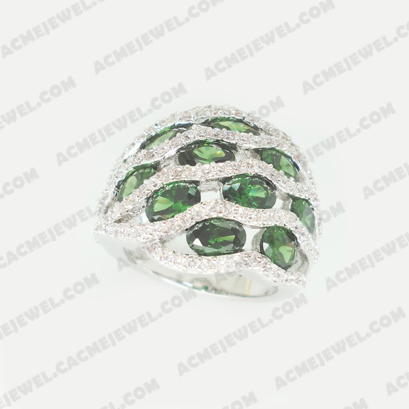 Rings Brass shiny Rhodium plating