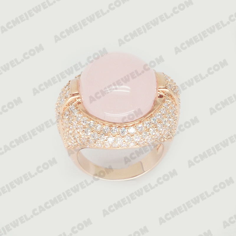 Rings Brass shiny Rose gold plating