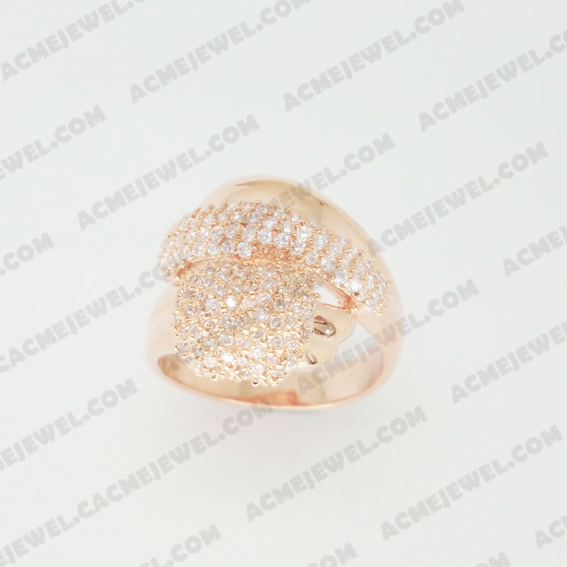 Rings Brass shiny Rose gold plating