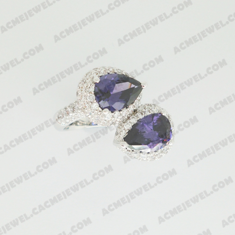 Rings Brass shiny Rhodium plating