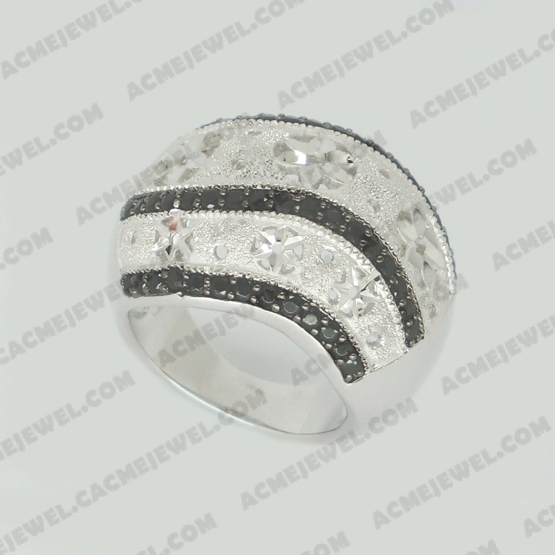 Rings Brass matt / sparkling / pattern engraving / shiny 4-tone(matt rhodium plating(sparkling finish) / rhodium plating(pattern engraving) / rhodium plating / black rhodium plating)