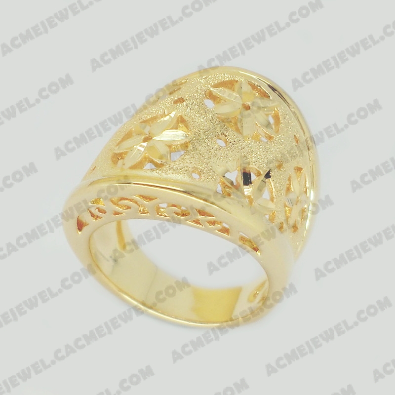 Rings Brass matt / sparkling / pattern engraving / shiny 4-Tone(matt gold  plating +sparkling fininshing+pattern engraving +gold platring)