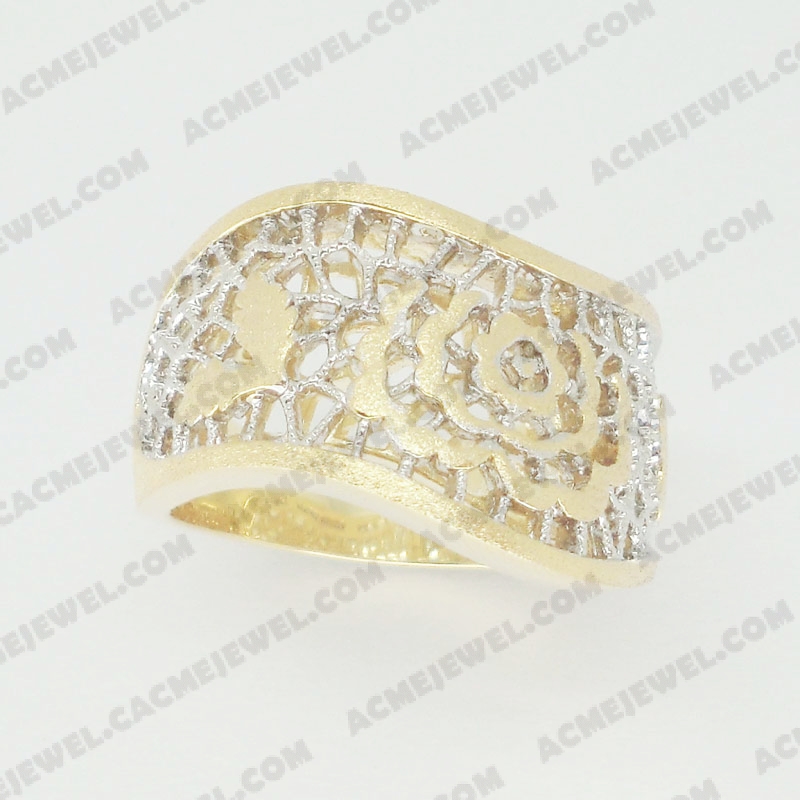 Rings Brass sand / shiny 3-tone(gold plating(sand finishing)/gold plating/rhodium plating)