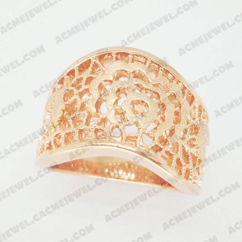 Rings Brass sand / shiny 2-tone(rose gold plating(sand finishing)/ rose gold plating)