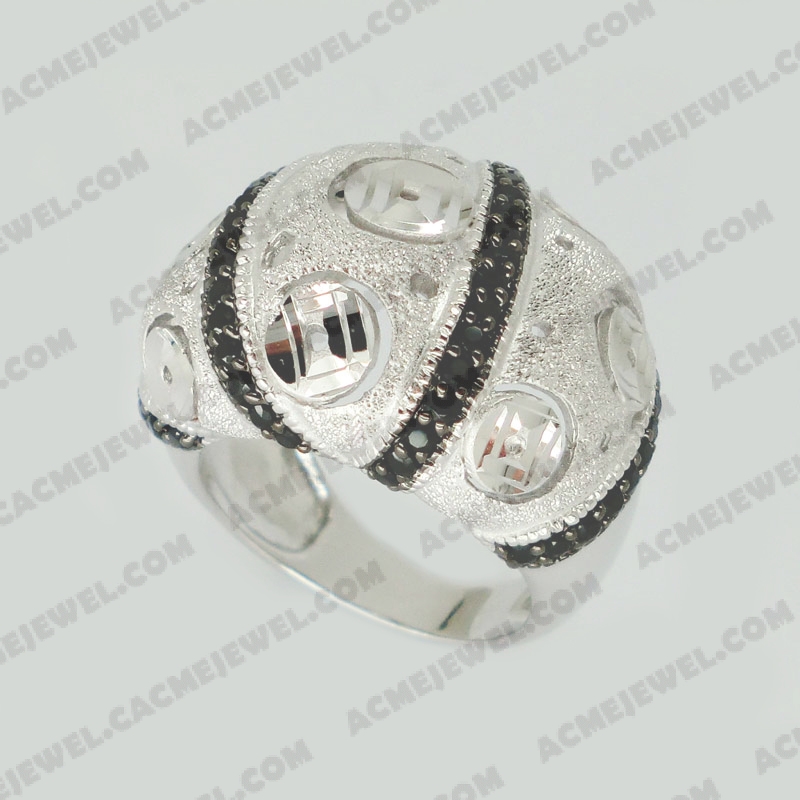 Rings Brass matt / sparkling / pattern engraving / shiny 4-tone(matt rhodium plating(sparkling finish) / rhodium plating(pattern engraving) / rhodium plating / black rhodium plating)