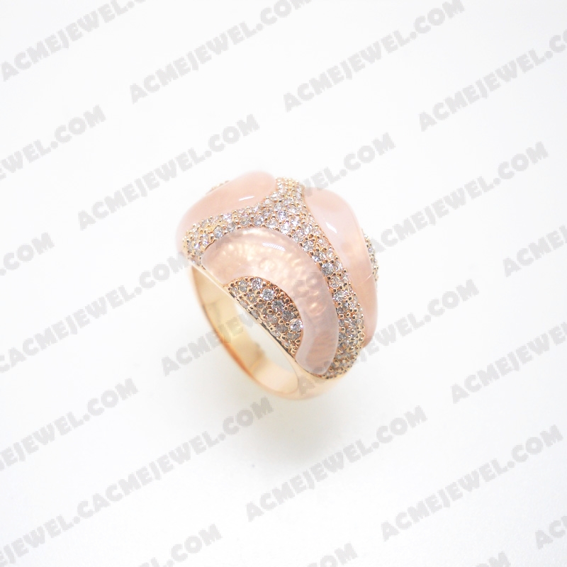 Rings Brass shiny Rose gold plating