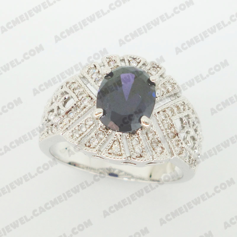 Rings Brass shiny Rhodium plating