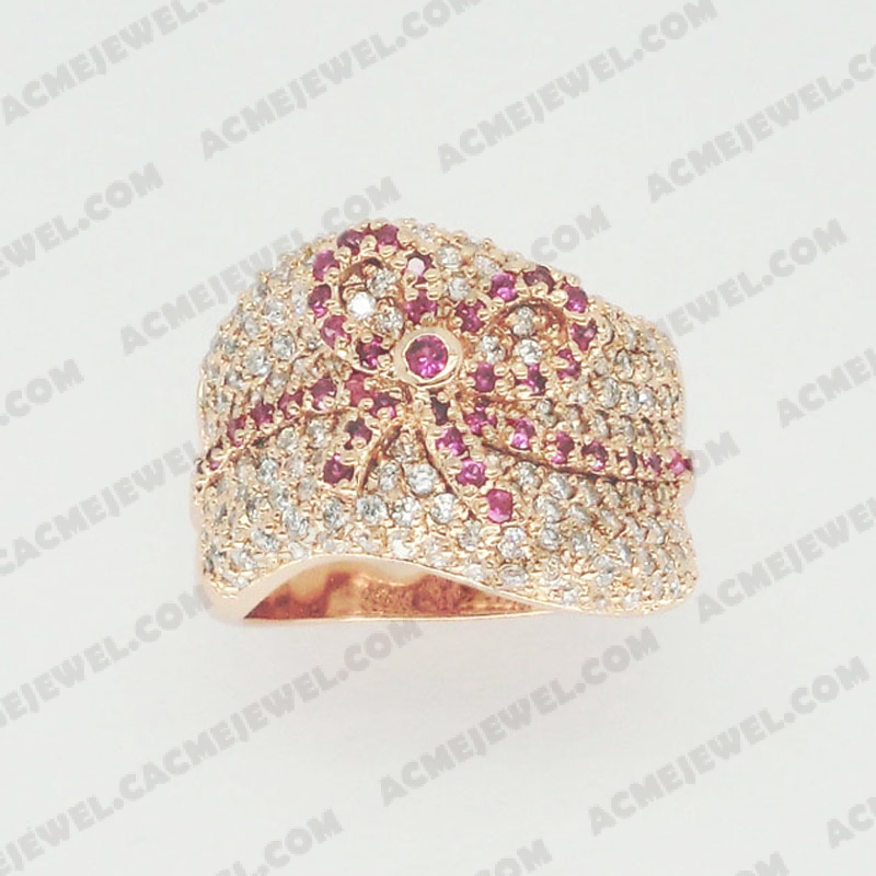 Rings Brass shiny Rose gold plating
