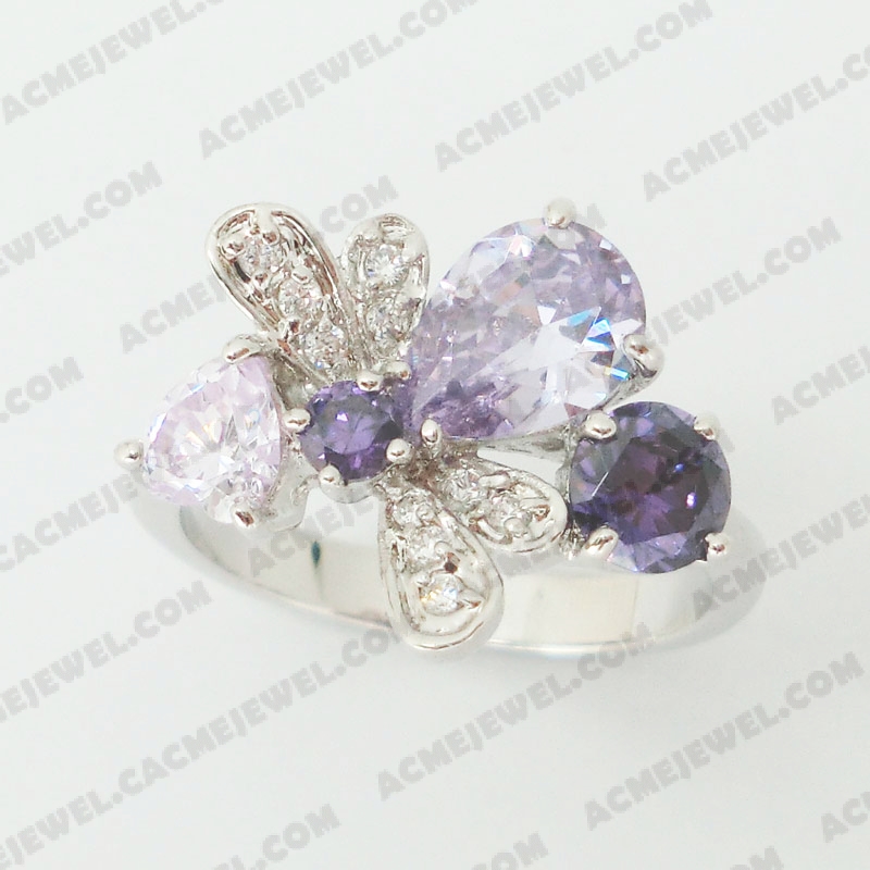 Rings Brass shiny Rhodium plating