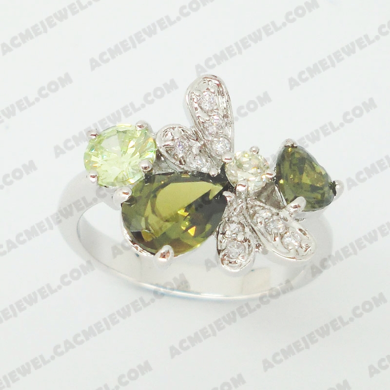 Rings Brass shiny Rhodium plating