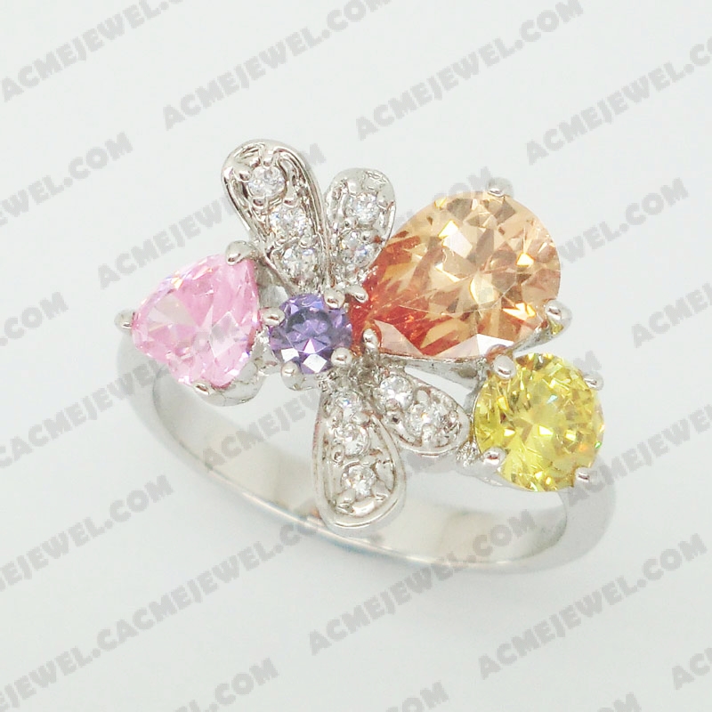 Rings Brass shiny Rhodium plating