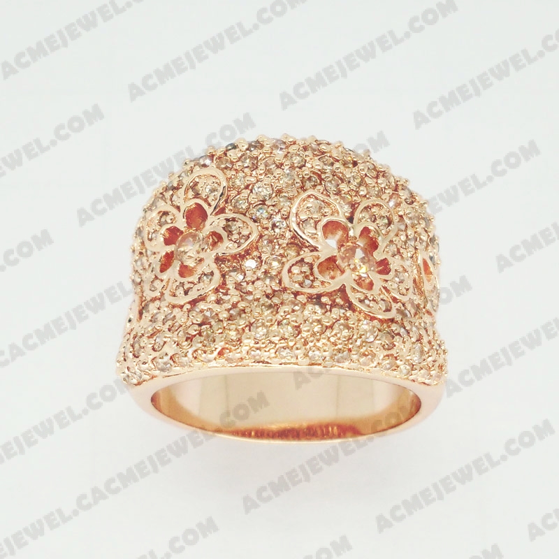 Rings Brass shiny Rose gold plating