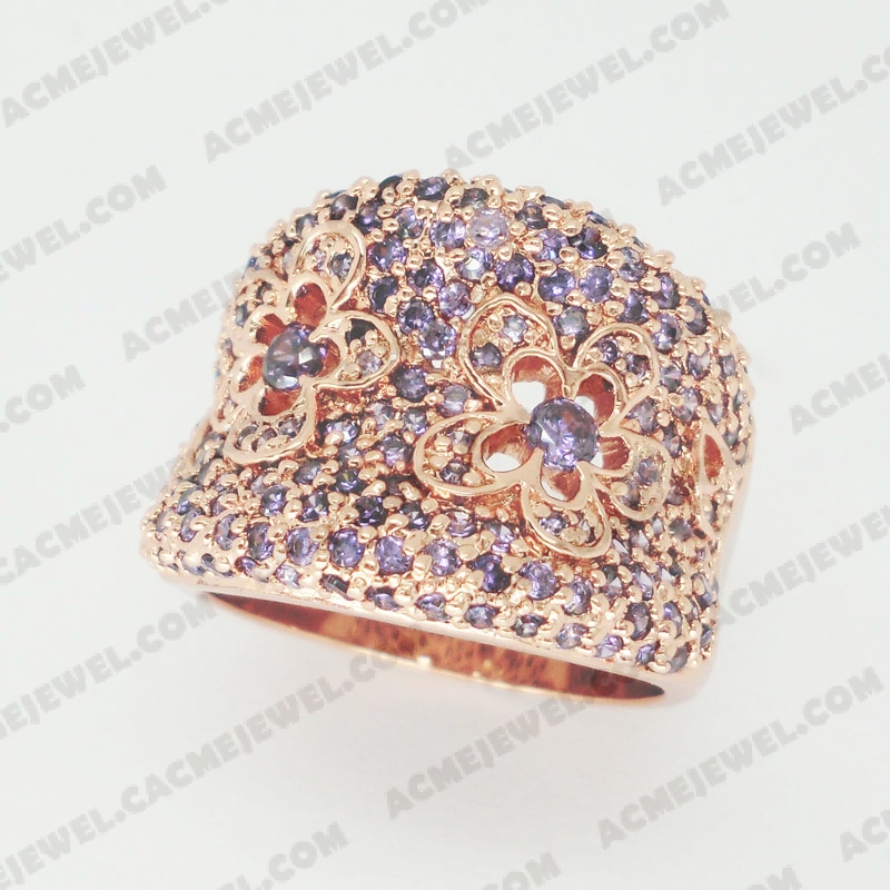 Rings Brass shiny Rose gold plating