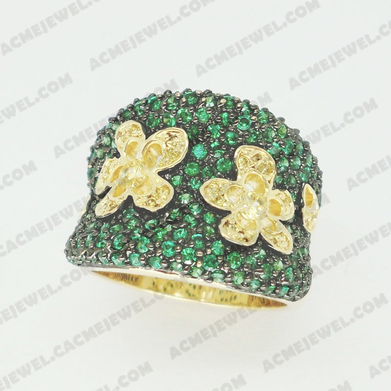 Rings Brass shiny 2-tone(black rhodium/gold plating)