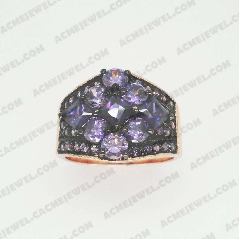 Rings Brass shiny Rose gold plating +black plating