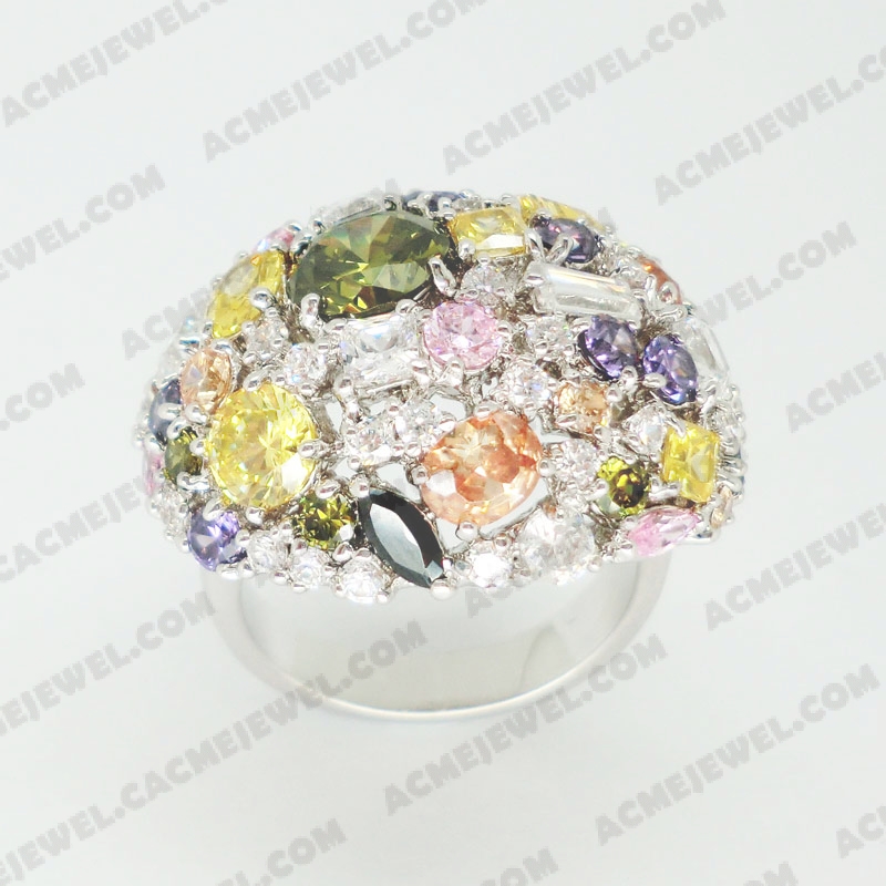 Rings Brass shiny Rhodium plating