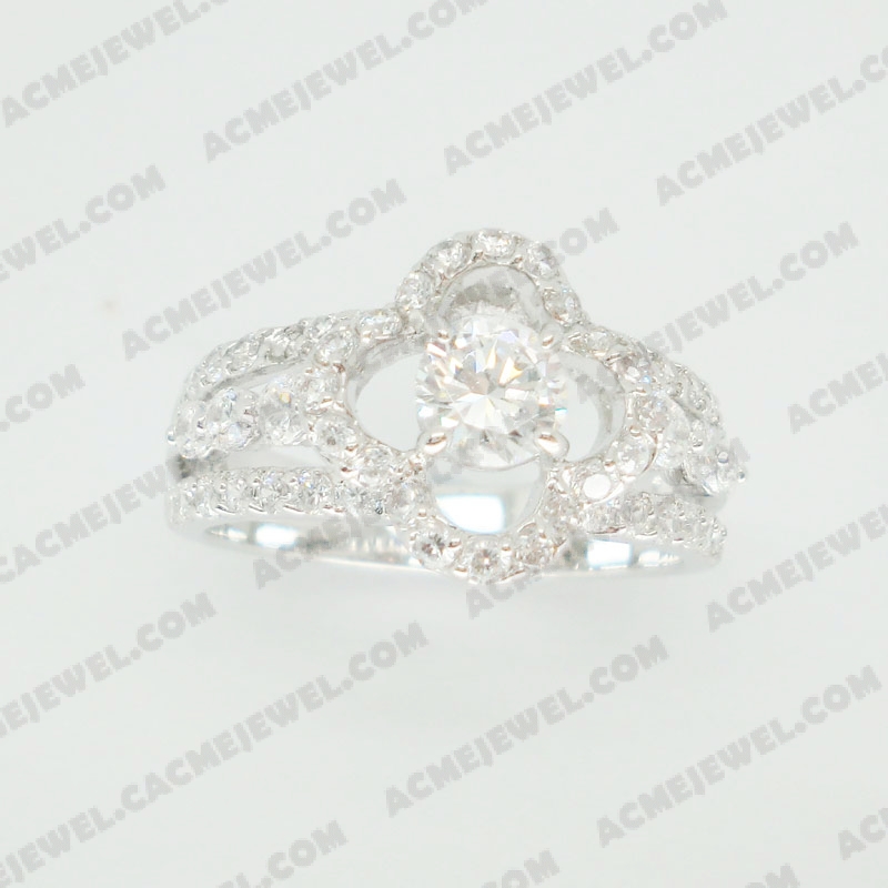Rings Brass shiny Rhodium plating