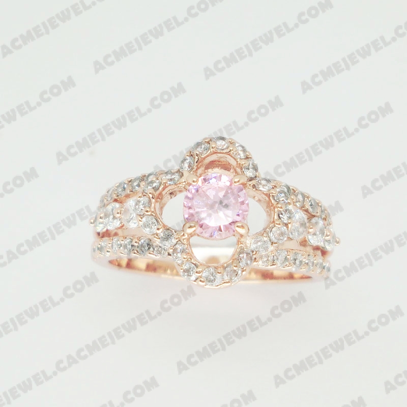 Rings Brass shiny Rose gold plating