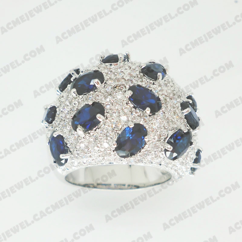 Rings Brass shiny Rhodium plating