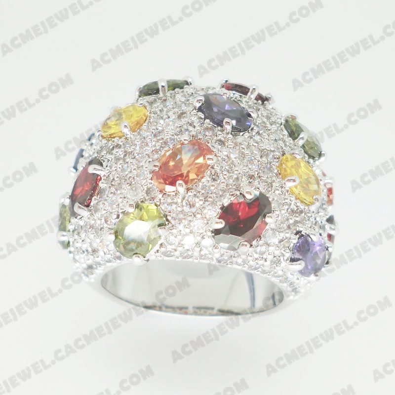 Rings Brass shiny Rhodium plating