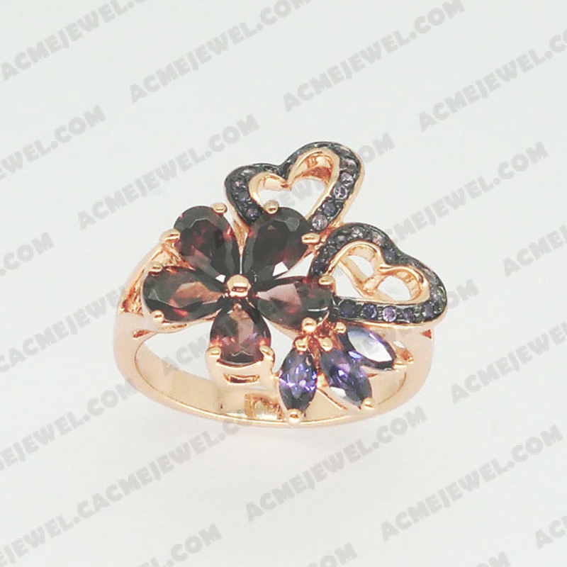 Rings Brass shiny Rose gold plating +black plating